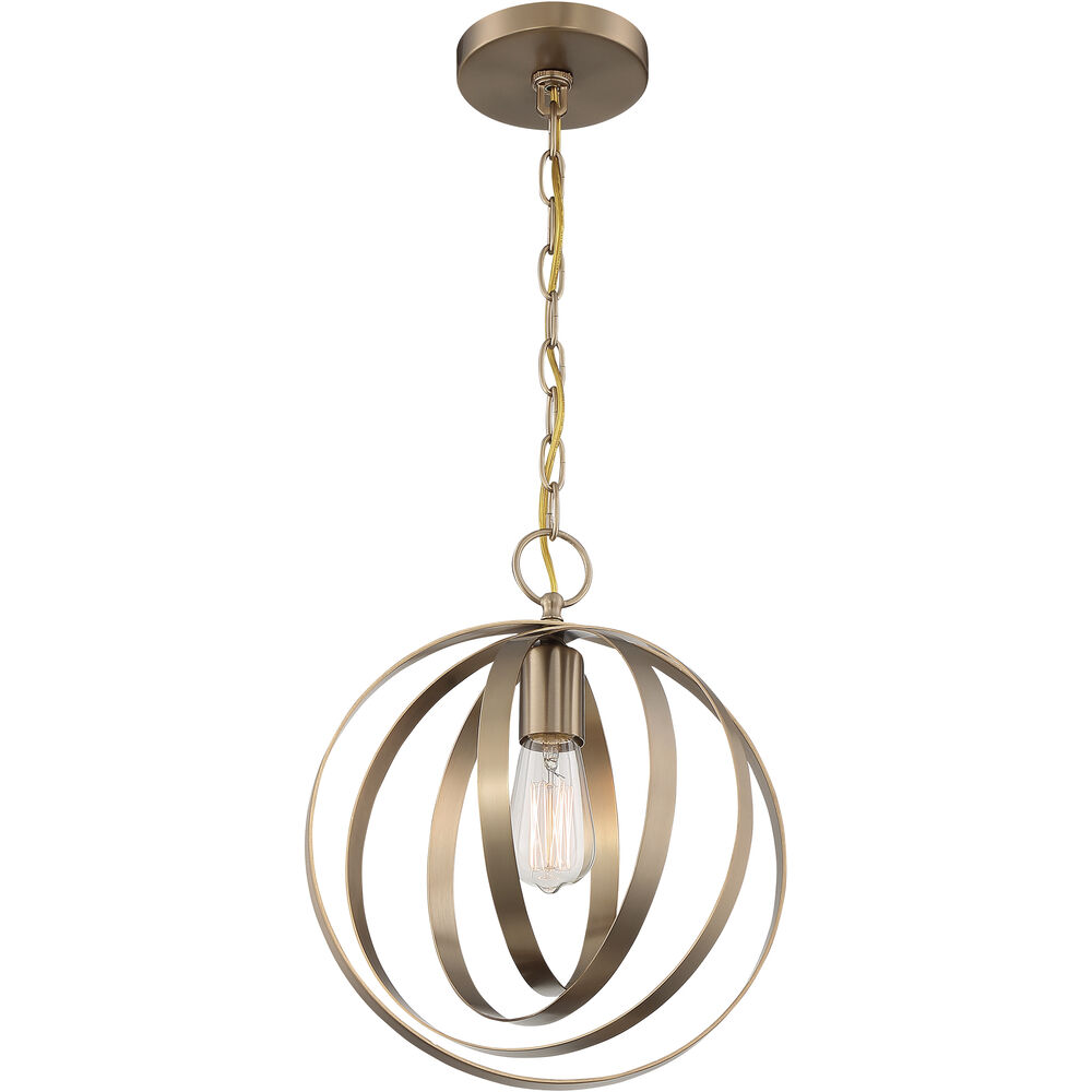 Nuvo Lighting Pendleton 1 Light 12 Inch Burnished Brass Pendant Ceiling Light