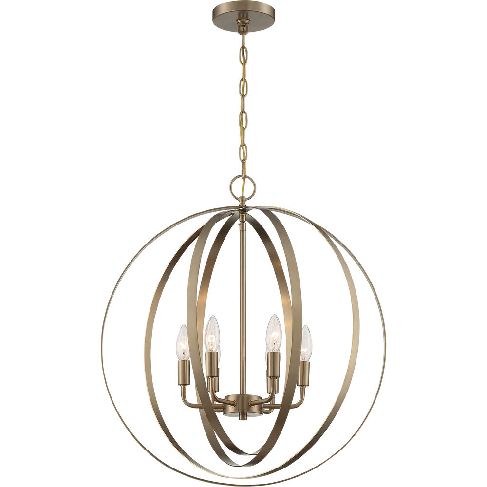 Nuvo Lighting Pendleton 6 Light 22 Inch Burnished Brass Pendant Ceiling Light