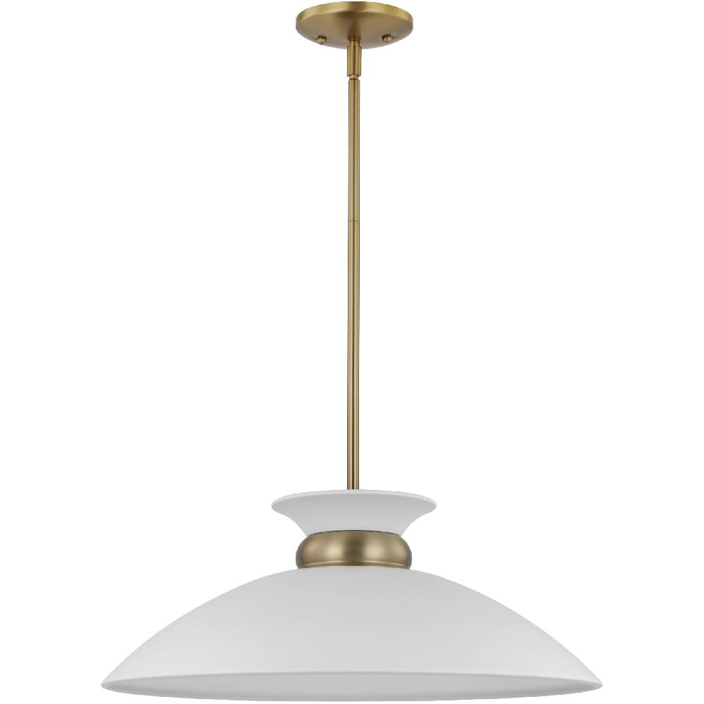 nuvo lighting Perkins 1 Light 20 inch Matte White/Burnished Brass Pendant Ceiling Light