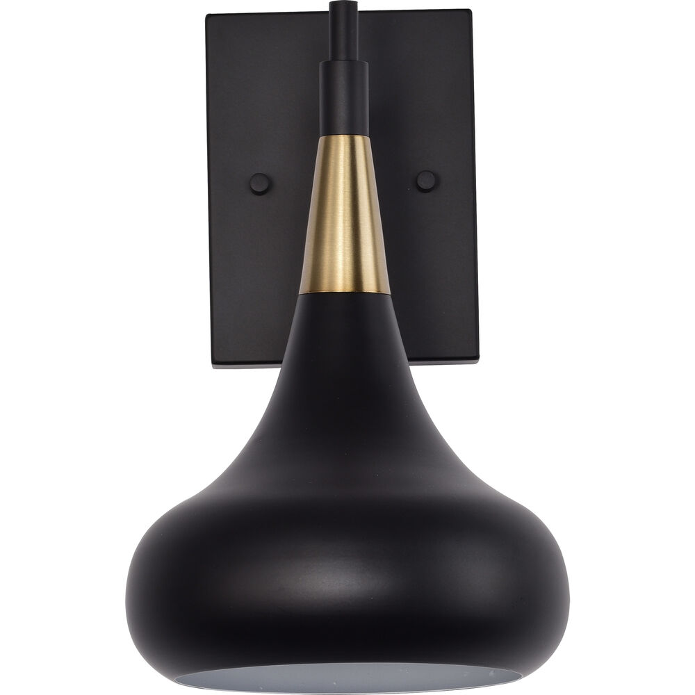 Nuvo Lighting Phoenix 1 Light 7 Inch Matte Black/Burnished Brass Bathroom Vanity Lights Wall Light