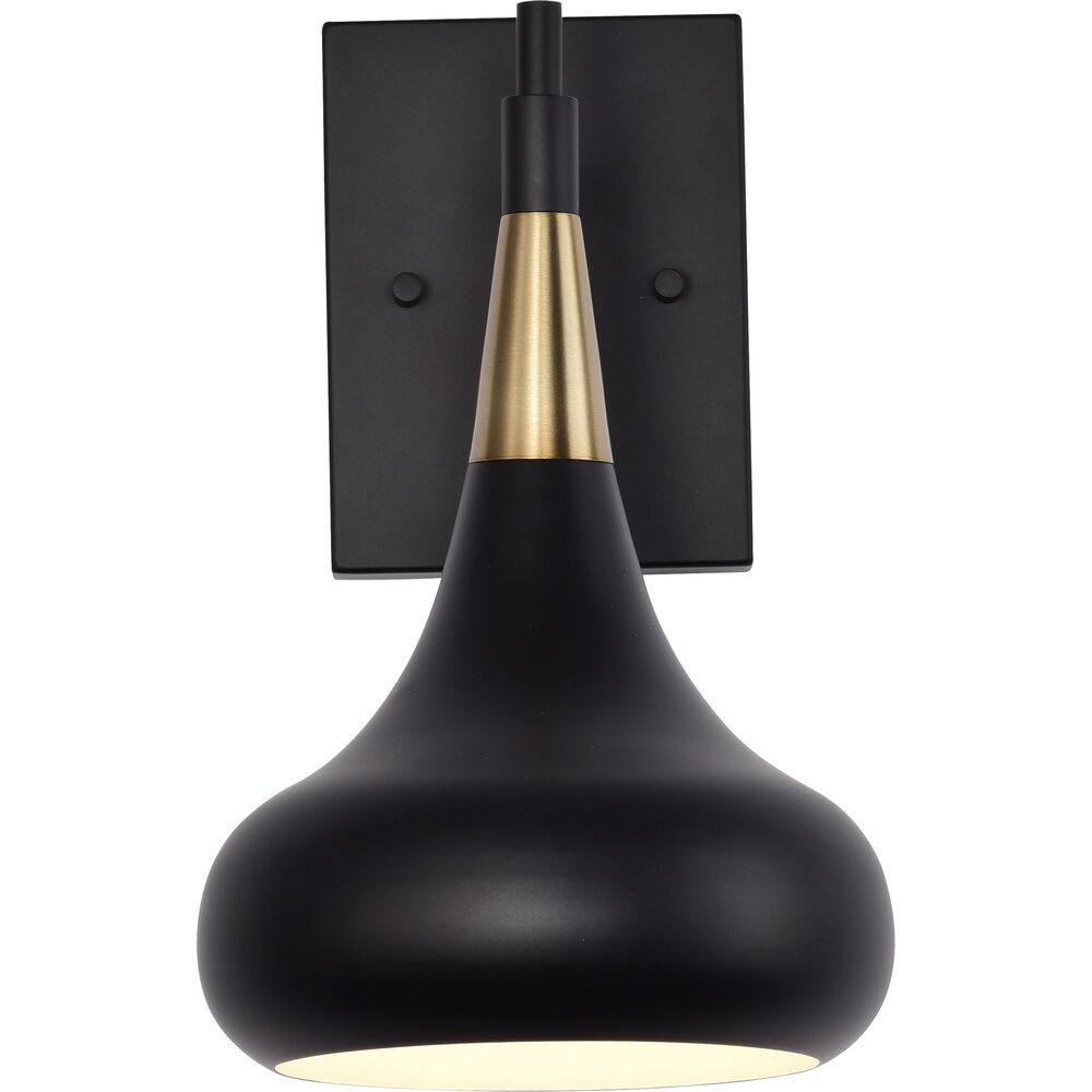 Nuvo Lighting Phoenix 1 Light 7 Inch Matte Black/Burnished Brass Bathroom Vanity Lights Wall Light