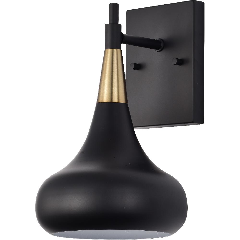 nuvo lighting Phoenix 1 Light 7 inch Matte Black/Burnished Brass Bathroom Vanity Lights Wall Light