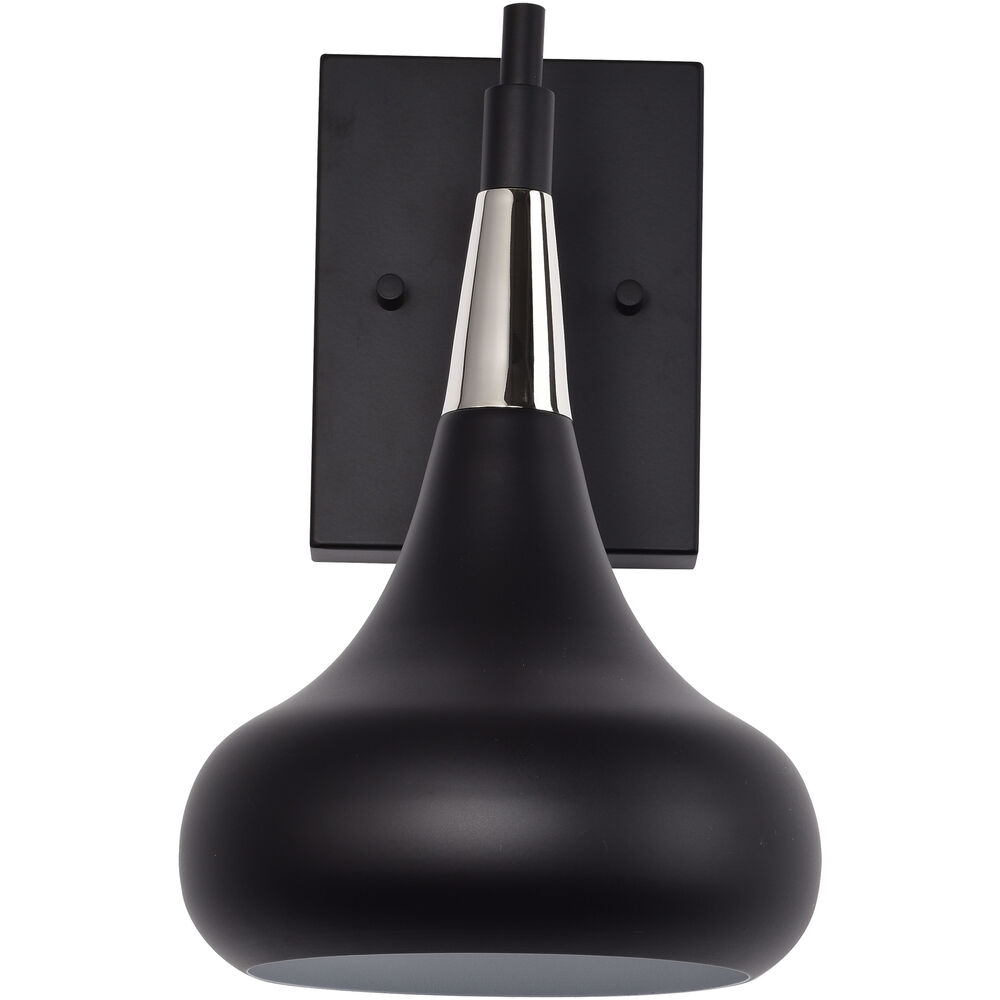 Nuvo Lighting Phoenix 1 Light 7 Inch Matte Black/Polished Nickel Bathroom Vanity Lights Wall Light