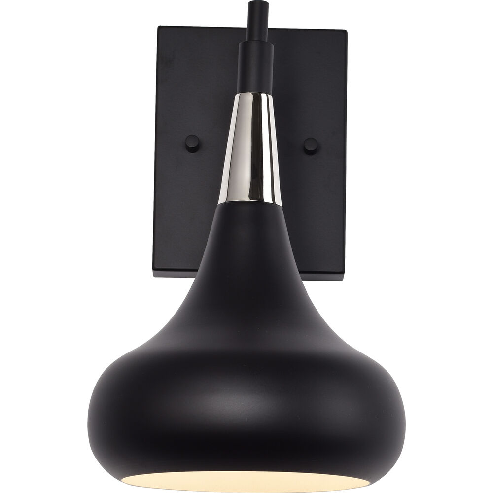 Nuvo Lighting Phoenix 1 Light 7 Inch Matte Black/Polished Nickel Bathroom Vanity Lights Wall Light