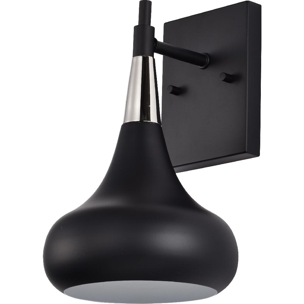 nuvo lighting Phoenix 1 Light 7 inch Matte Black/Polished Nickel Bathroom Vanity Lights Wall Light