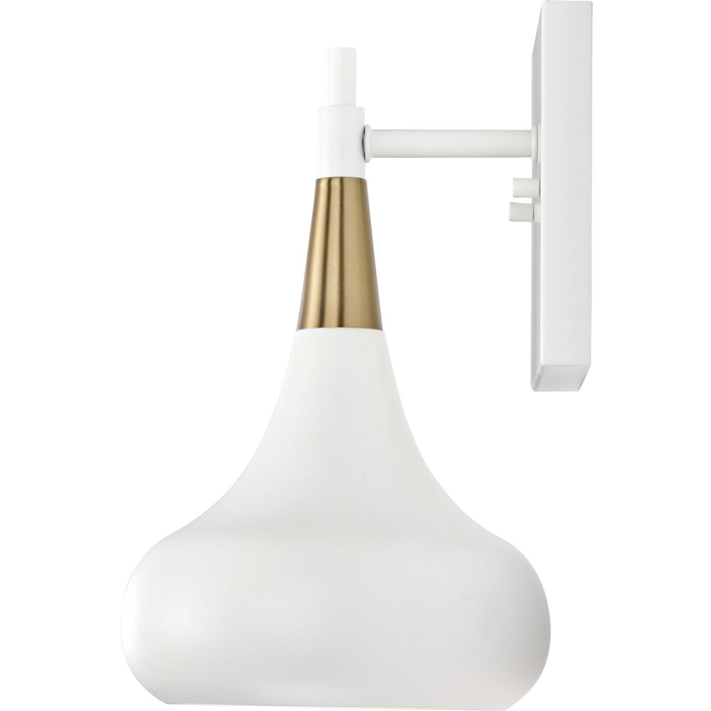 Nuvo Lighting Phoenix 1 Light 7 Inch Matte White/Burnished Brass Bathroom Vanity Lights Wall Light