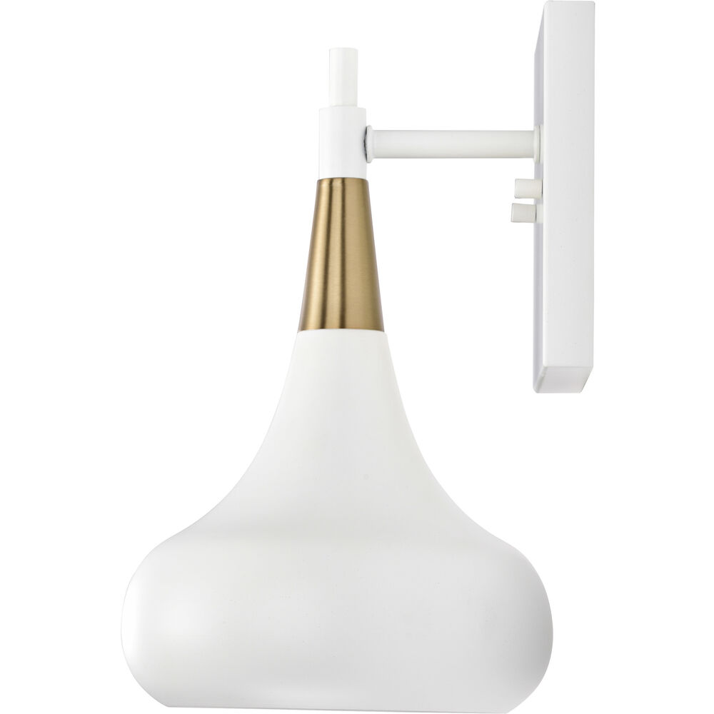 Nuvo Lighting Phoenix 1 Light 7 Inch Matte White/Burnished Brass Bathroom Vanity Lights Wall Light