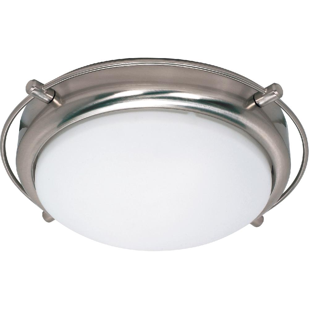 nuvo lighting Polaris 2 Light 14 inch Brushed Nickel Flush Mount Ceiling Light