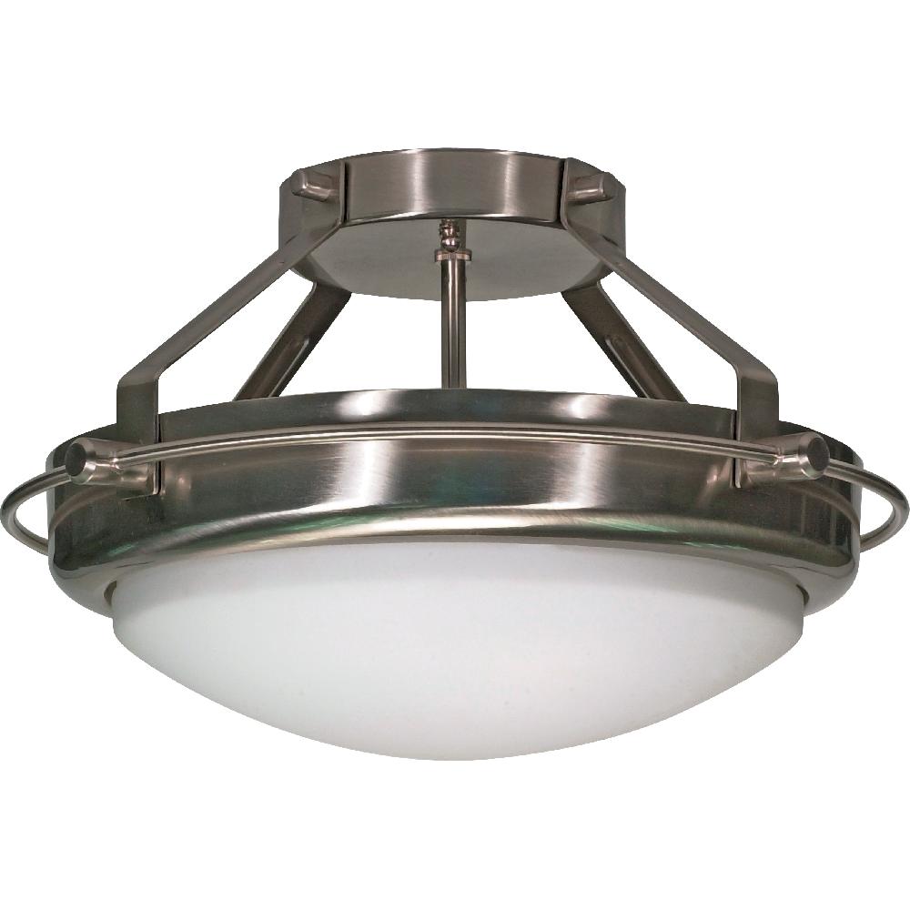 nuvo lighting Polaris 2 Light 14 inch Brushed Nickel Semi Flush Mount Ceiling Light