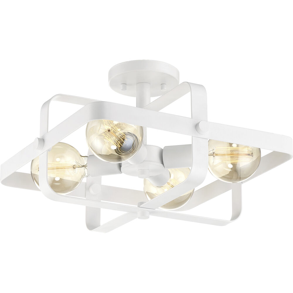 Nuvo Lighting Prana 4 Light 16 Inch White Flush Mount Ceiling Light
