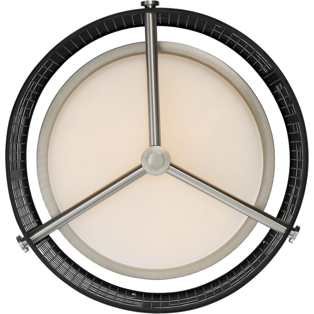 Nuvo Lighting Pratt 3 Light 16.75 Inch Black And Brushed Nickel Accents Flush Mount Ceiling Light