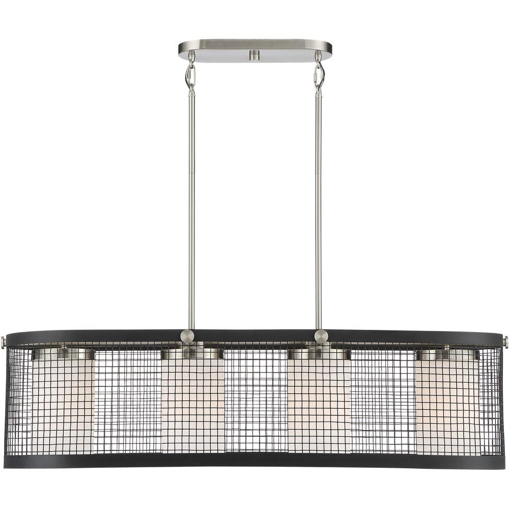 Nuvo Lighting Pratt 4 Light 38.75 Inch Black And Brushed Nickel Accents Island Pendant Ceiling Light