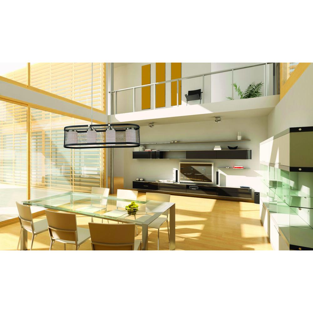 Nuvo Lighting Pratt 4 Light 38.75 Inch Black And Brushed Nickel Accents Island Pendant Ceiling Light