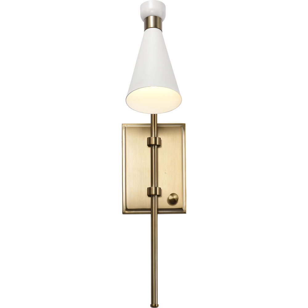 Nuvo Lighting Prospect 1 Light 4.5 Inch Matte White/Burnished Brass Bathroom Vanity Lights Wall Light