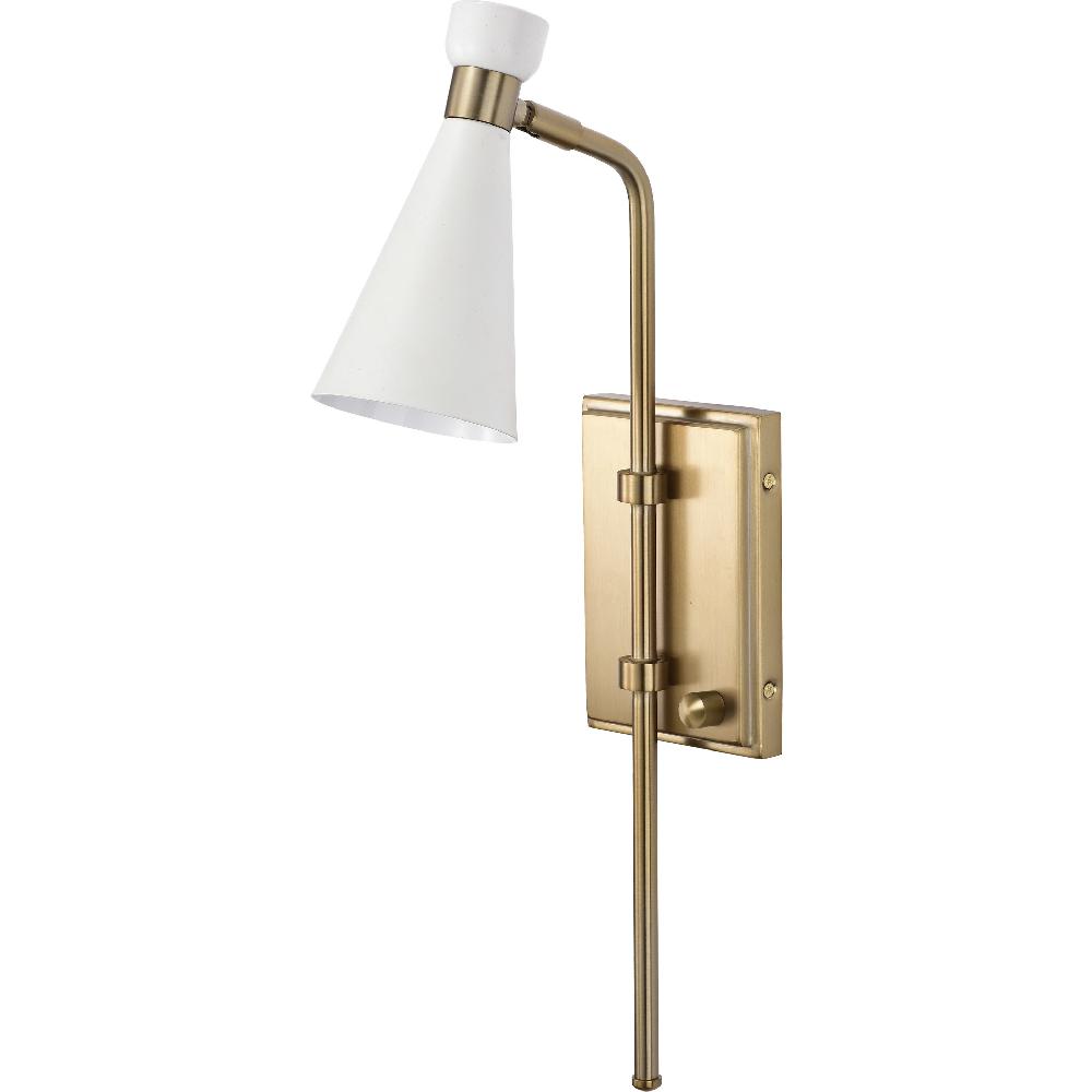 nuvo lighting Prospect 1 Light 4.5 inch Matte White/Burnished Brass Bathroom Vanity Lights Wall Light