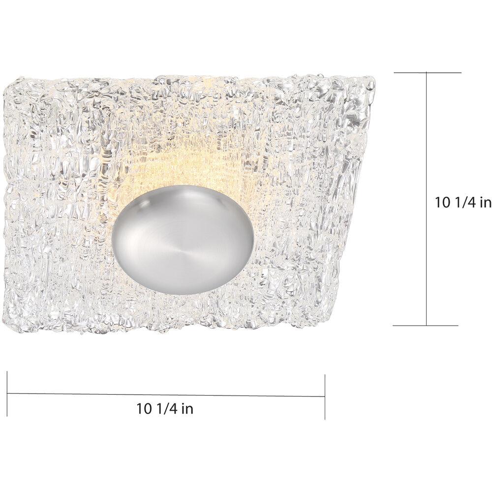 Nuvo Lighting Riverbed LED 10.25 Inch Polished Nickel Flush Mount Ceiling Light