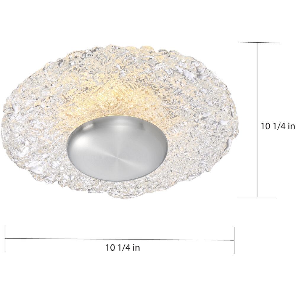 Nuvo Lighting Riverbed LED 10.25 Inch Polished Nickel Flush Mount Ceiling Light