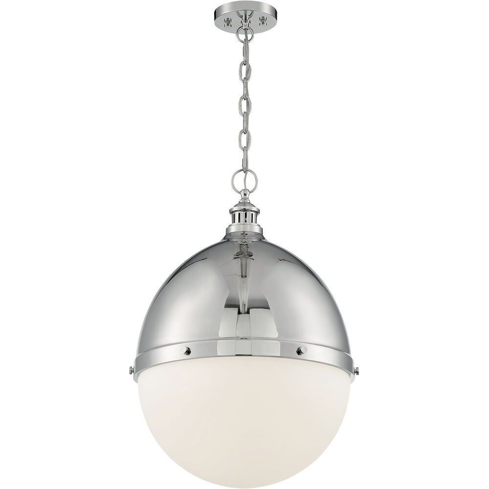Nuvo Lighting Ronan 1 Light 17.5 Inch Polished Nickel Pendant Ceiling Light