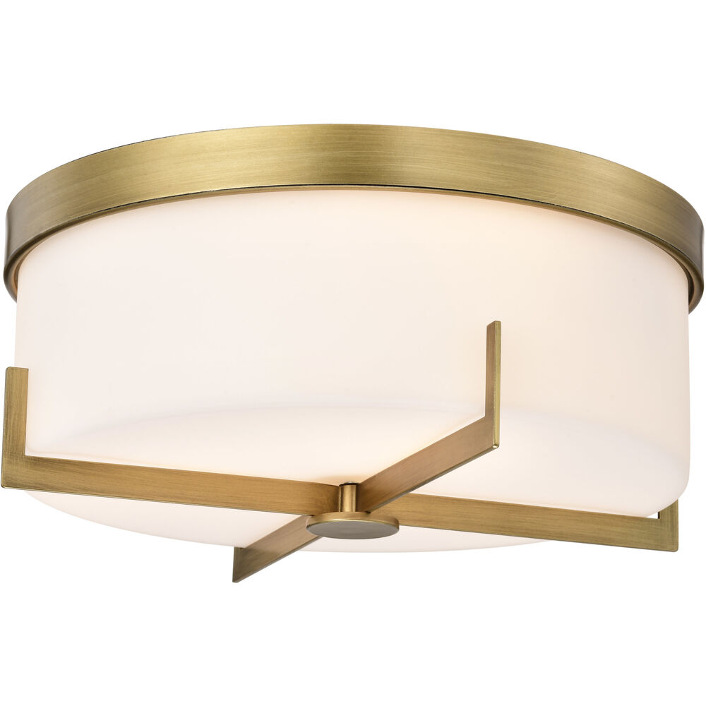 Nuvo Lighting Roselle 14.38 Inch Natural Brass Flush Mount Ceiling Light