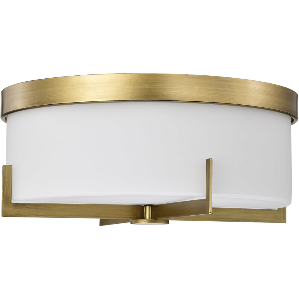 Nuvo Lighting Roselle 14.38 Inch Natural Brass Flush Mount Ceiling Light