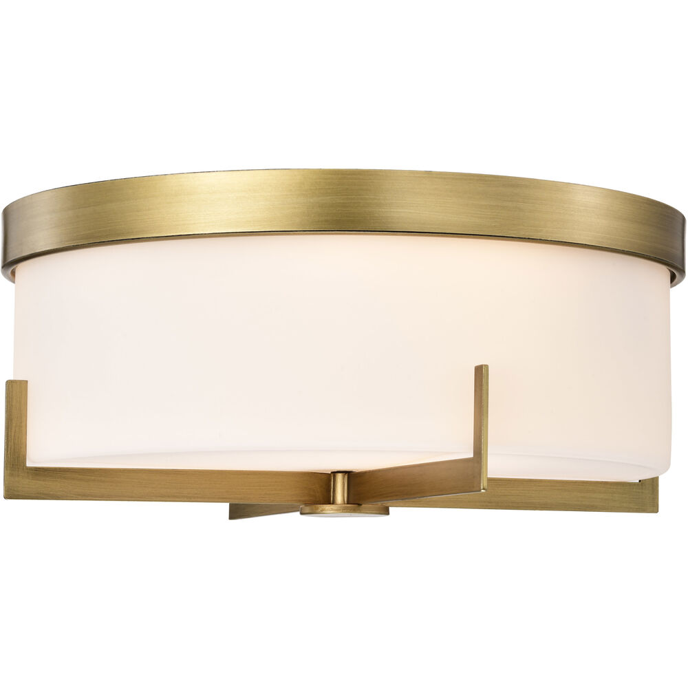 Nuvo Lighting Roselle 14.38 Inch Natural Brass Flush Mount Ceiling Light