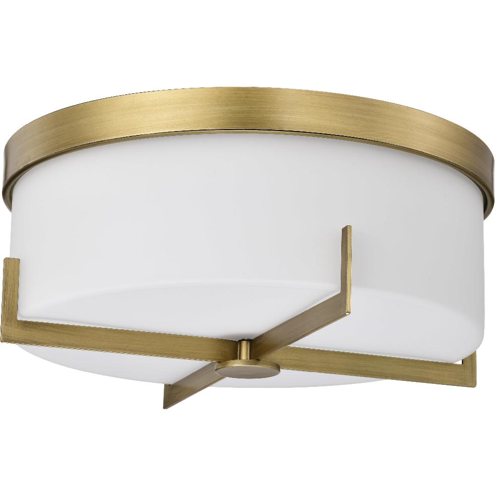 nuvo lighting Roselle 14.38 inch Natural Brass Flush Mount Ceiling Light