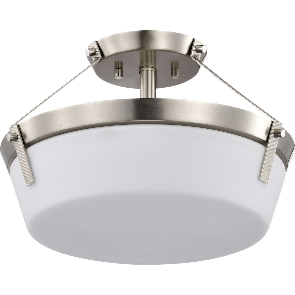 Nuvo Lighting Rowen 3 Light 14.63 Inch Brushed Nickel Semi Flush Mount Ceiling Light