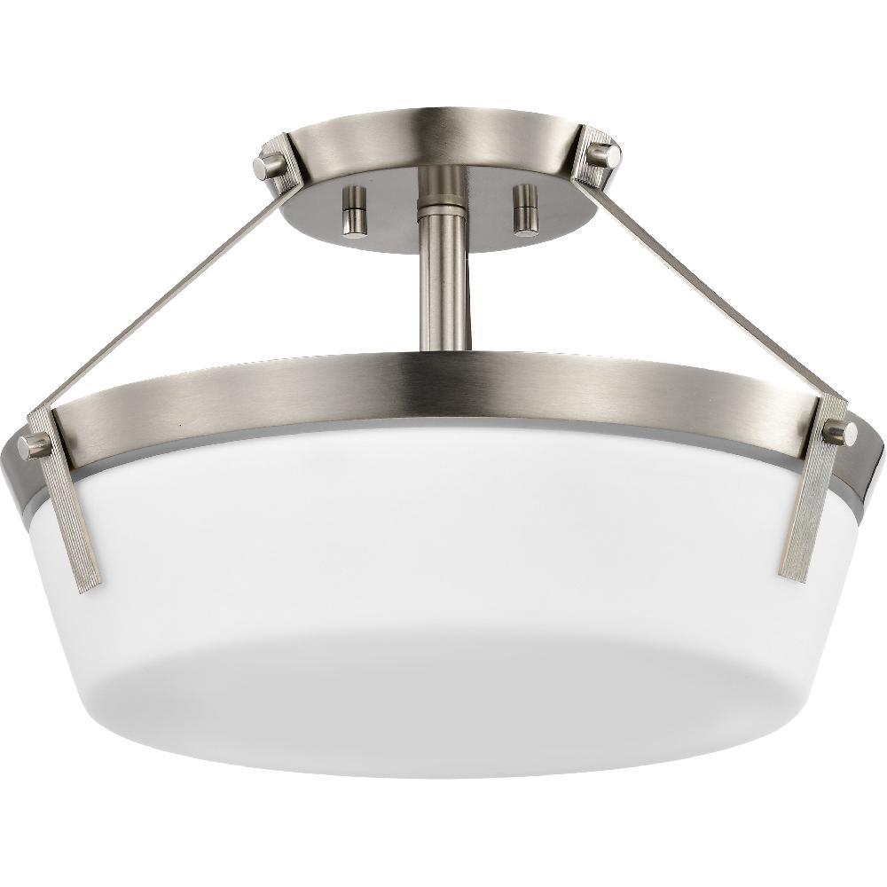 nuvo lighting Rowen 3 Light 14.63 inch Brushed Nickel Semi Flush Mount Ceiling Light
