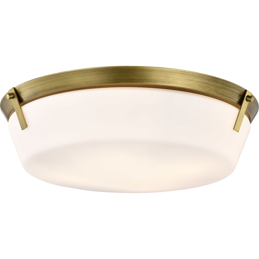 Nuvo Lighting Rowen 4 Light 18.5 Inch Natural Brass Flush Mount Ceiling Light