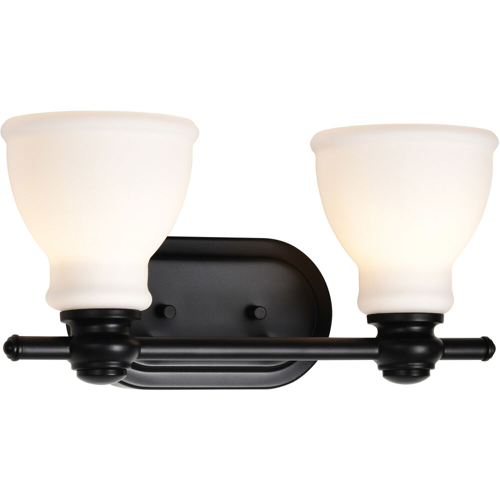 Nuvo Lighting Russel 2 Light 14.75 Inch Matte Black Vanity Light Wall Light