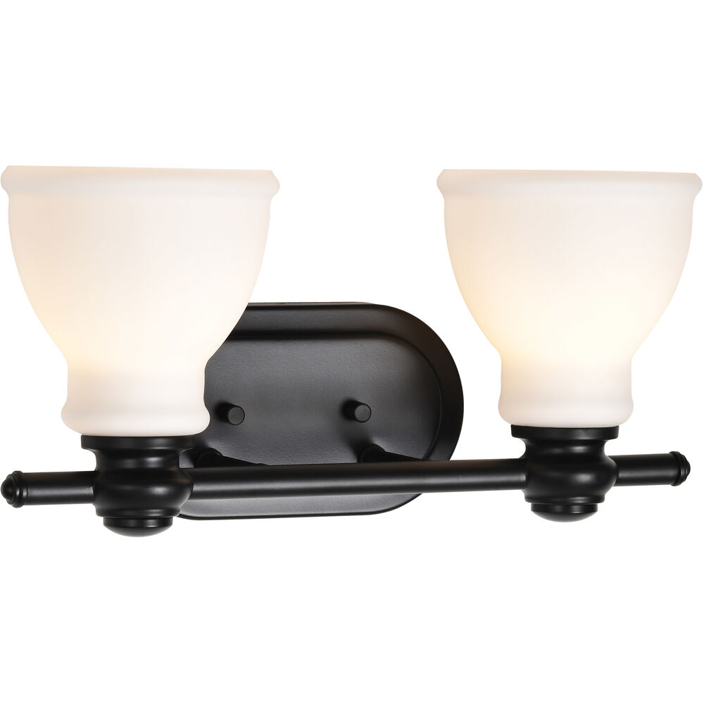 Nuvo Lighting Russel 2 Light 14.75 Inch Matte Black Vanity Light Wall Light