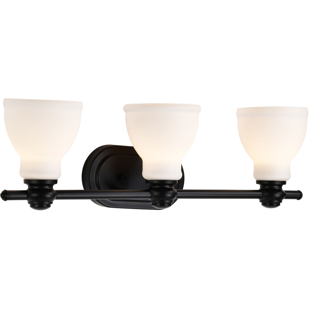 Nuvo Lighting Russel 3 Light 24 Inch Matte Black Vanity Light Wall Light