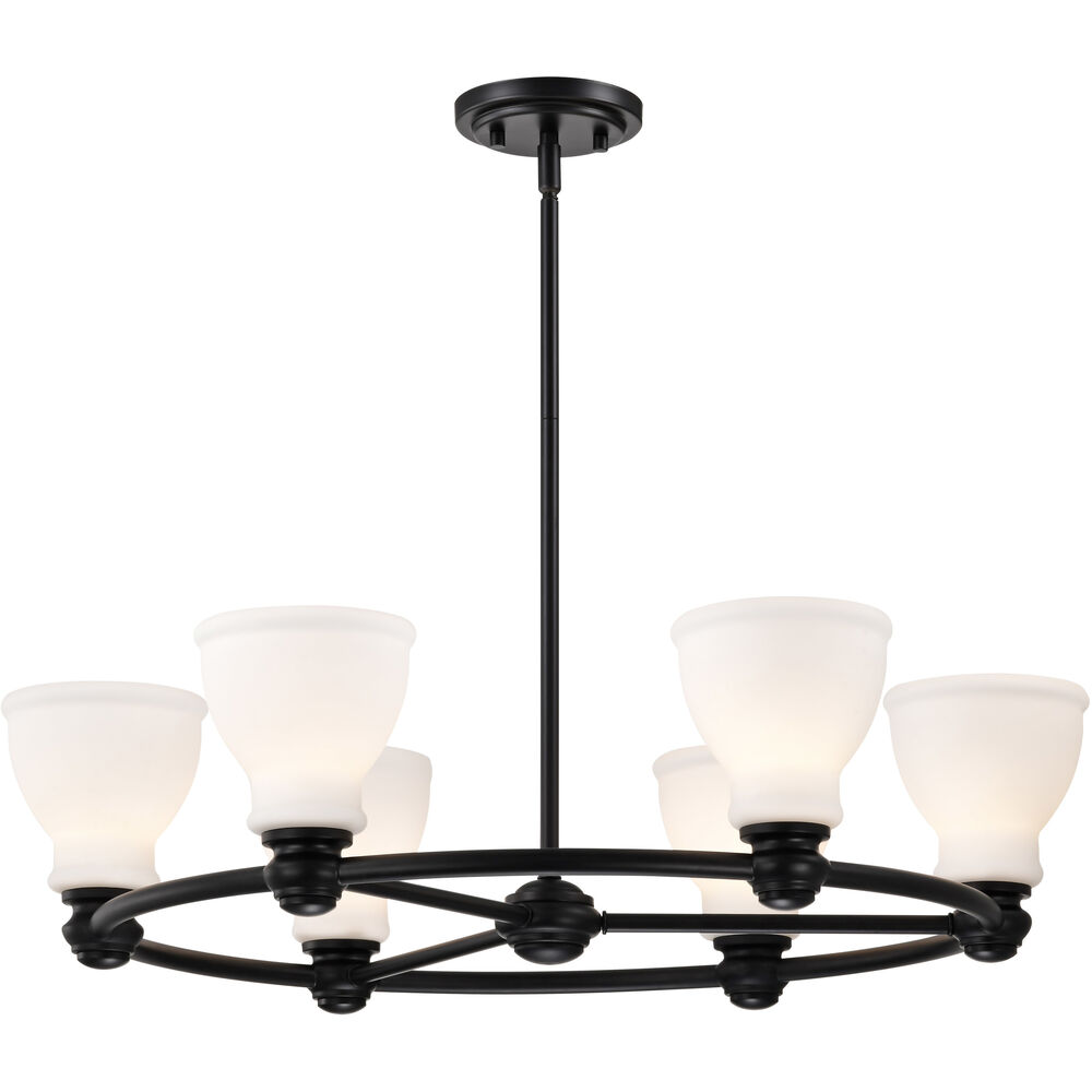 Nuvo Lighting Russel 6 Light 28 Inch Matte Black Chandelier Ceiling Light