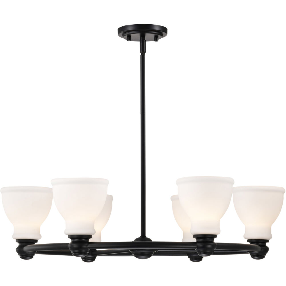 Nuvo Lighting Russel 6 Light 28 Inch Matte Black Chandelier Ceiling Light