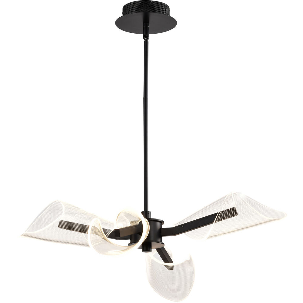 Nuvo Lighting Sedona LED 27.13 Inch Matte Black Chandelier Ceiling Light
