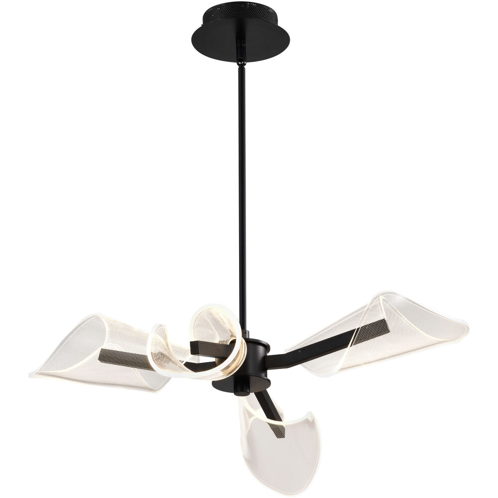 Nuvo Lighting Sedona LED 27.13 Inch Matte Black Chandelier Ceiling Light