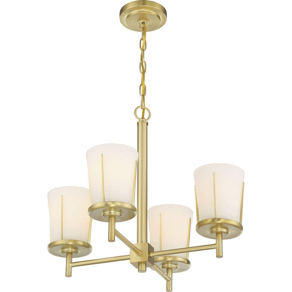 Nuvo Lighting Serene 4 Light 19.5 Inch Natural Brass Chandelier Ceiling Light