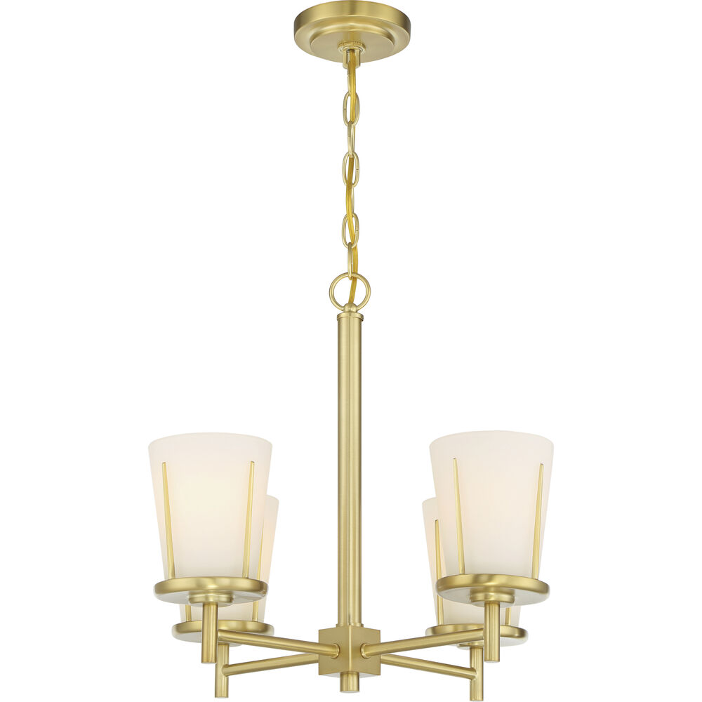 Nuvo Lighting Serene 4 Light 19.5 Inch Natural Brass Chandelier Ceiling Light