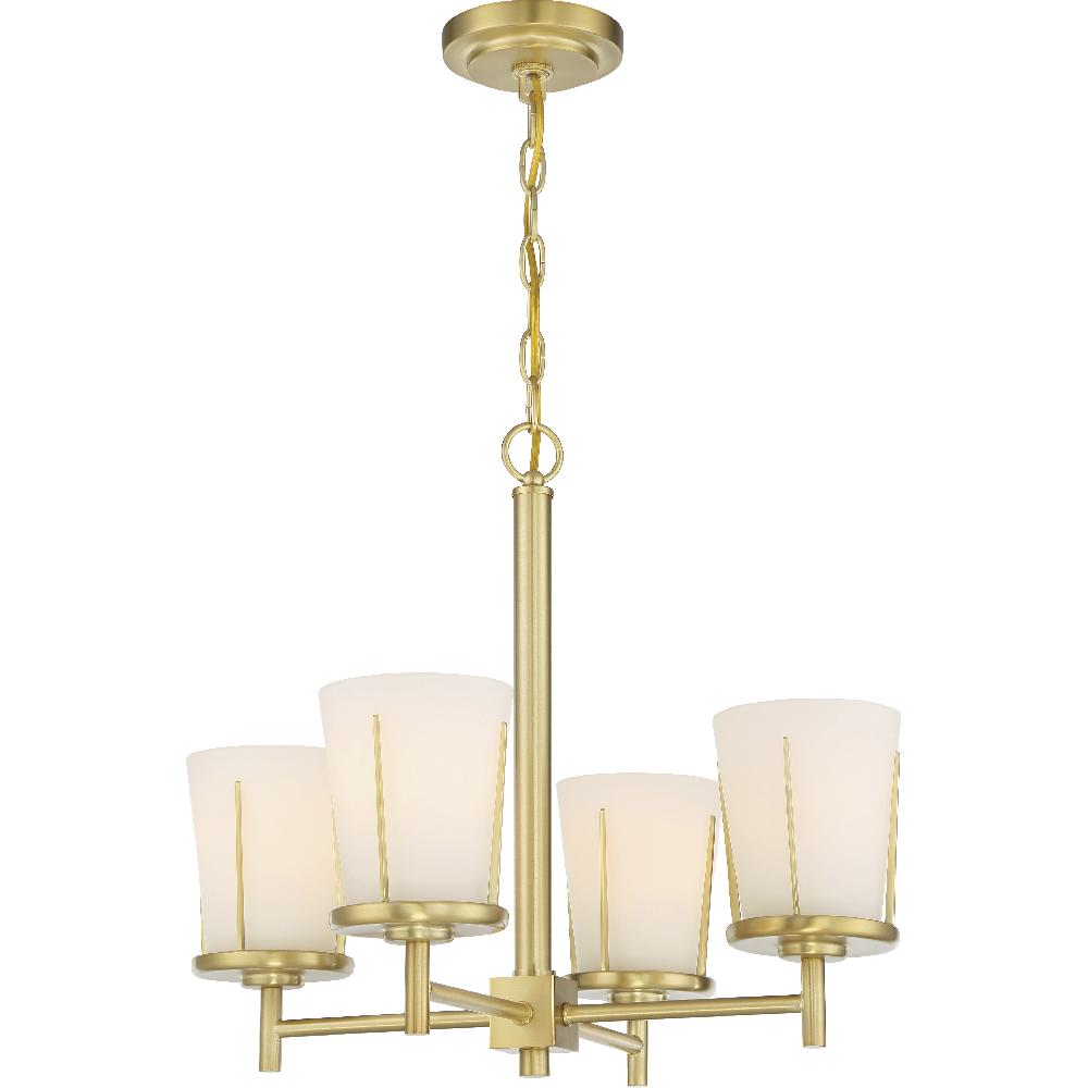 nuvo lighting Serene 4 Light 19.5 inch Natural Brass Chandelier Ceiling Light