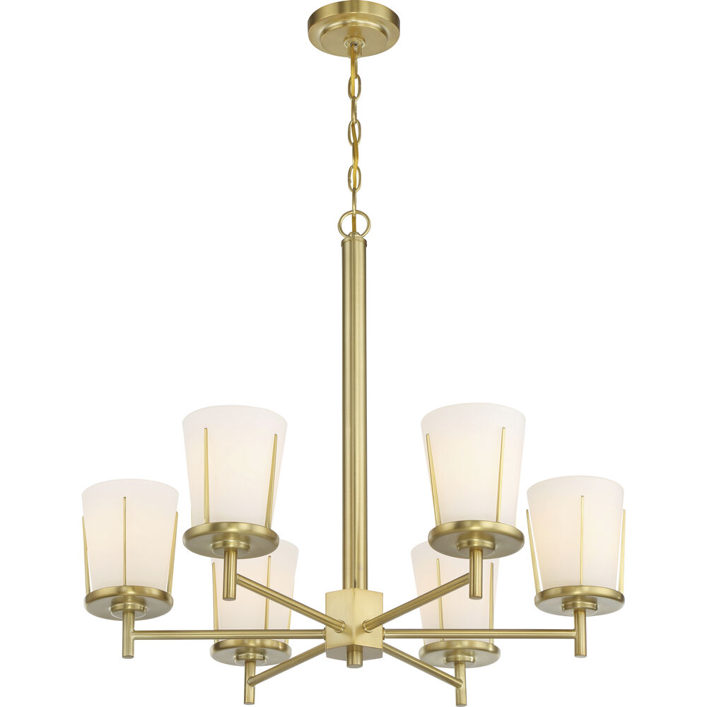 Nuvo Lighting Serene 6 Light 26 Inch Natural Brass Chandelier Ceiling Light