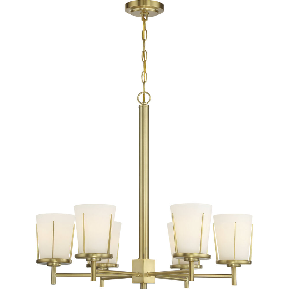 Nuvo Lighting Serene 6 Light 26 Inch Natural Brass Chandelier Ceiling Light