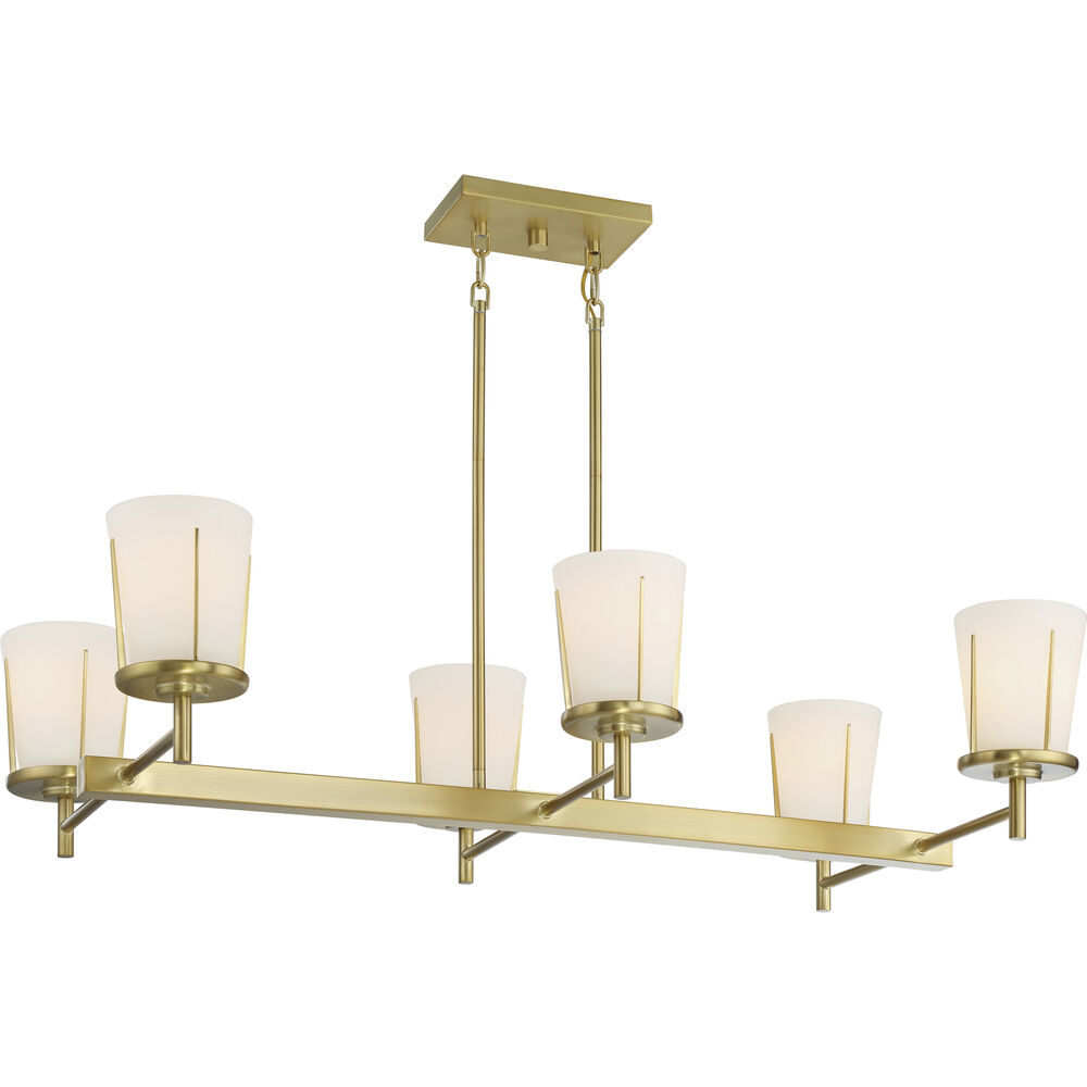 Nuvo Lighting Serene 6 Light 36 Inch Natural Brass Island Pendant Ceiling Light