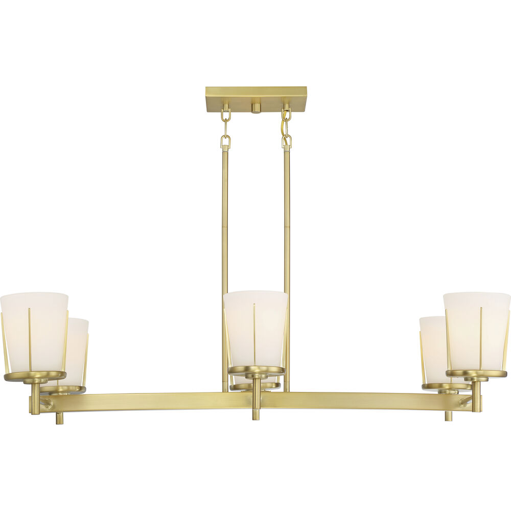 Nuvo Lighting Serene 6 Light 36 Inch Natural Brass Island Pendant Ceiling Light