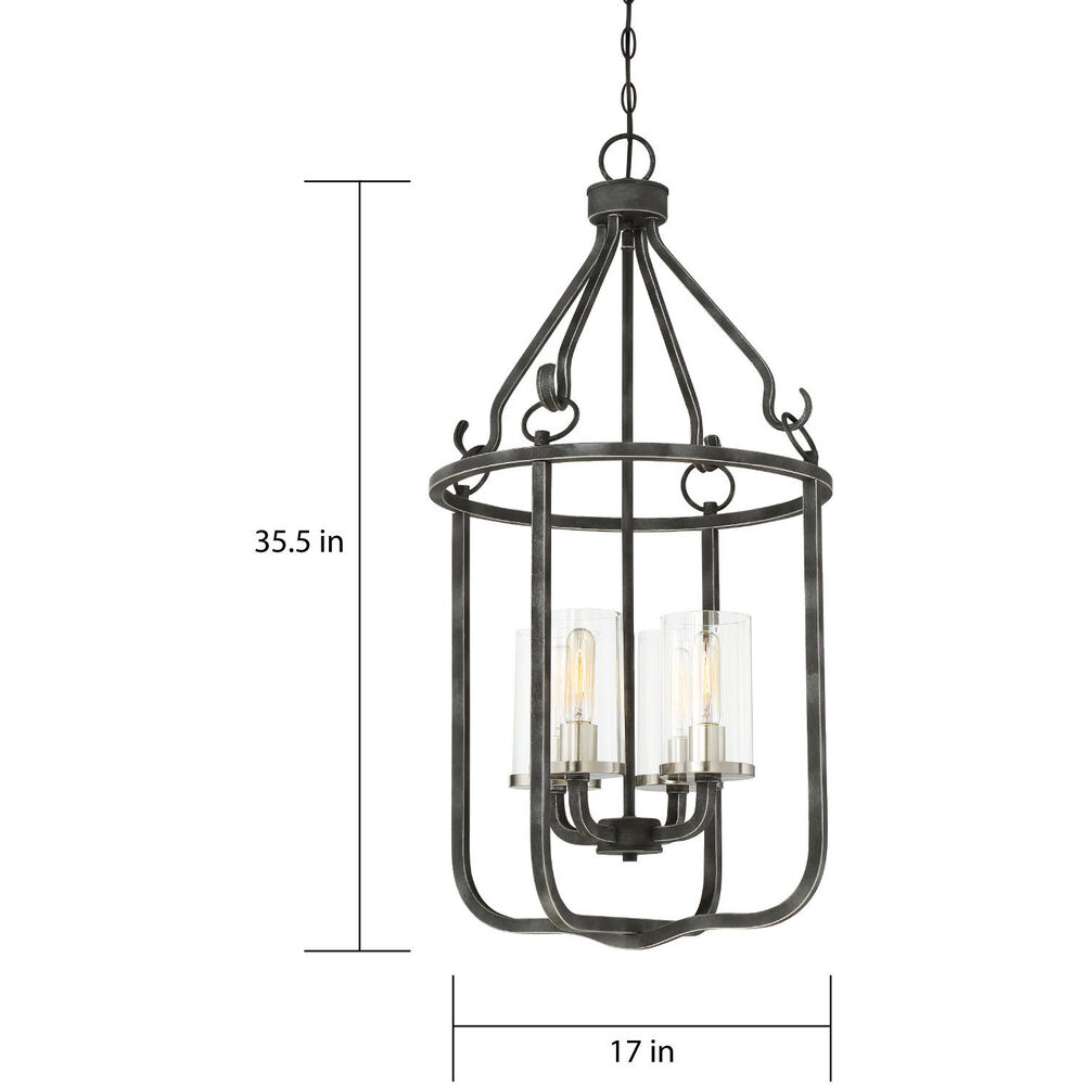 Nuvo Lighting Sherwood 4 Light 17 Inch Iron Black And Brushed Nickel Accents Pendant Ceiling Light