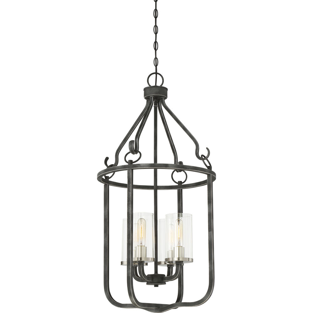 Nuvo Lighting Sherwood 4 Light 17 Inch Iron Black And Brushed Nickel Accents Pendant Ceiling Light