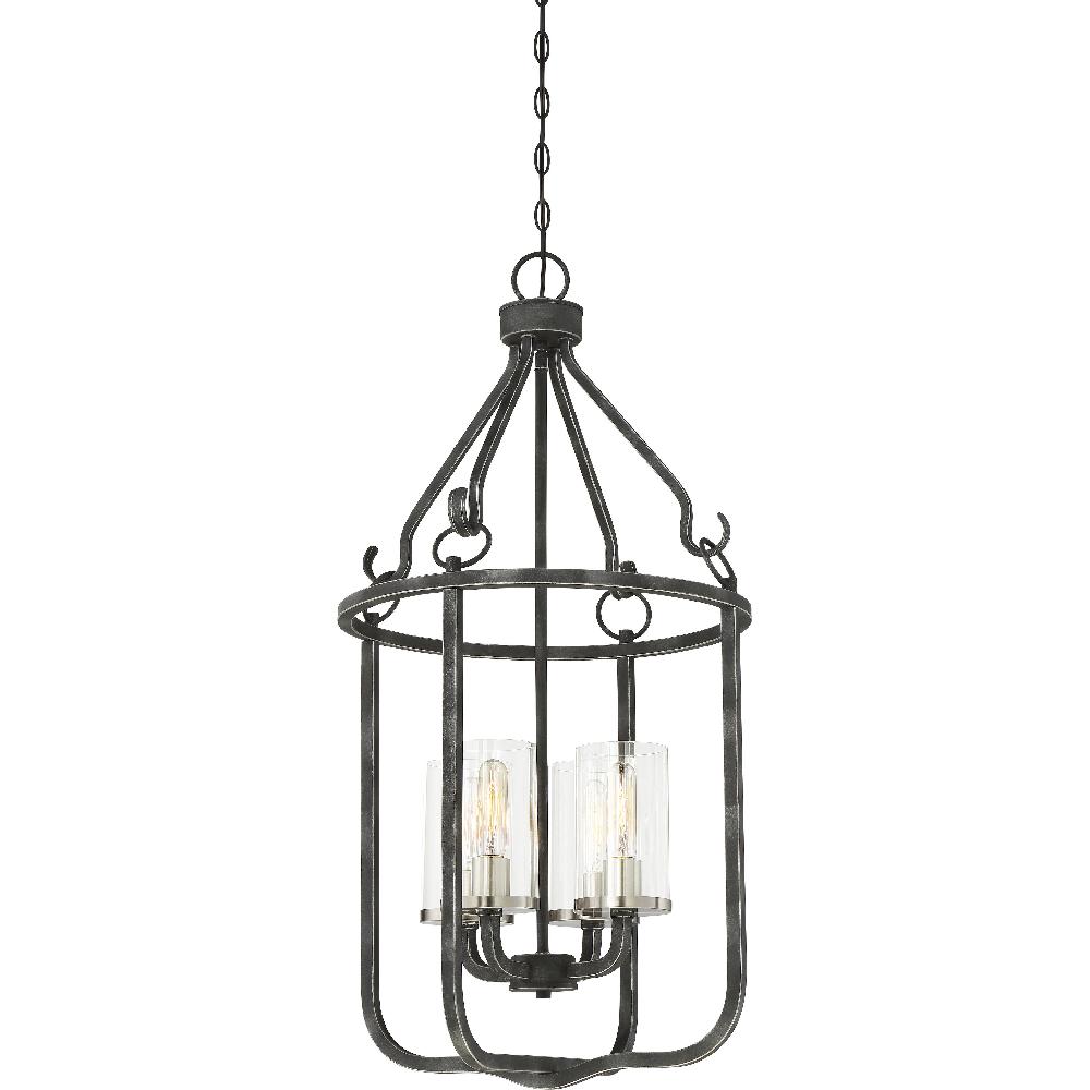 nuvo lighting Sherwood 4 Light 17 inch Iron Black and Brushed Nickel Accents Pendant Ceiling Light