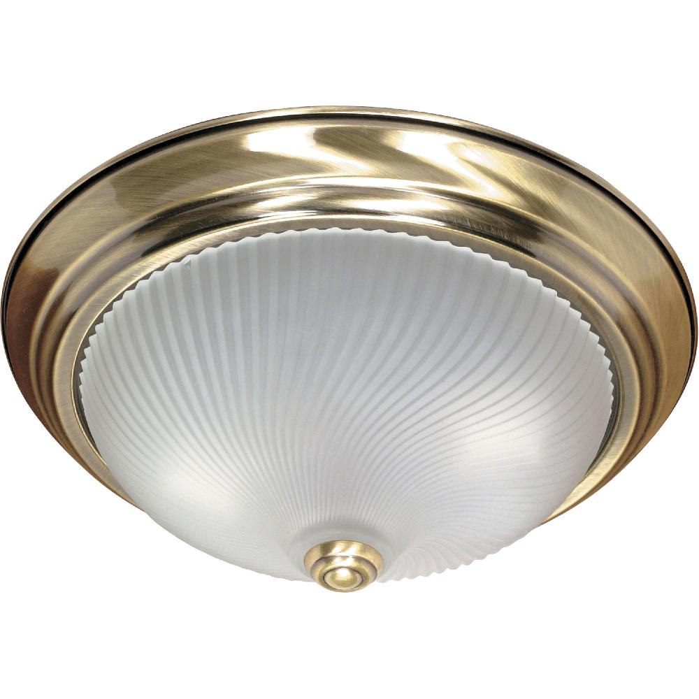 nuvo lighting Signature 2 Light 13.12 inch Antique Brass Flushmount Ceiling Light