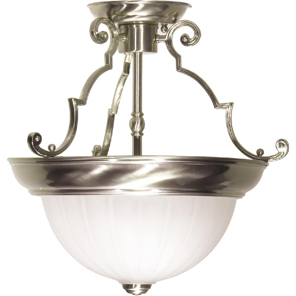 nuvo lighting Signature 2 Light 13 inch Brushed Nickel Semi Flush Mount Ceiling Light