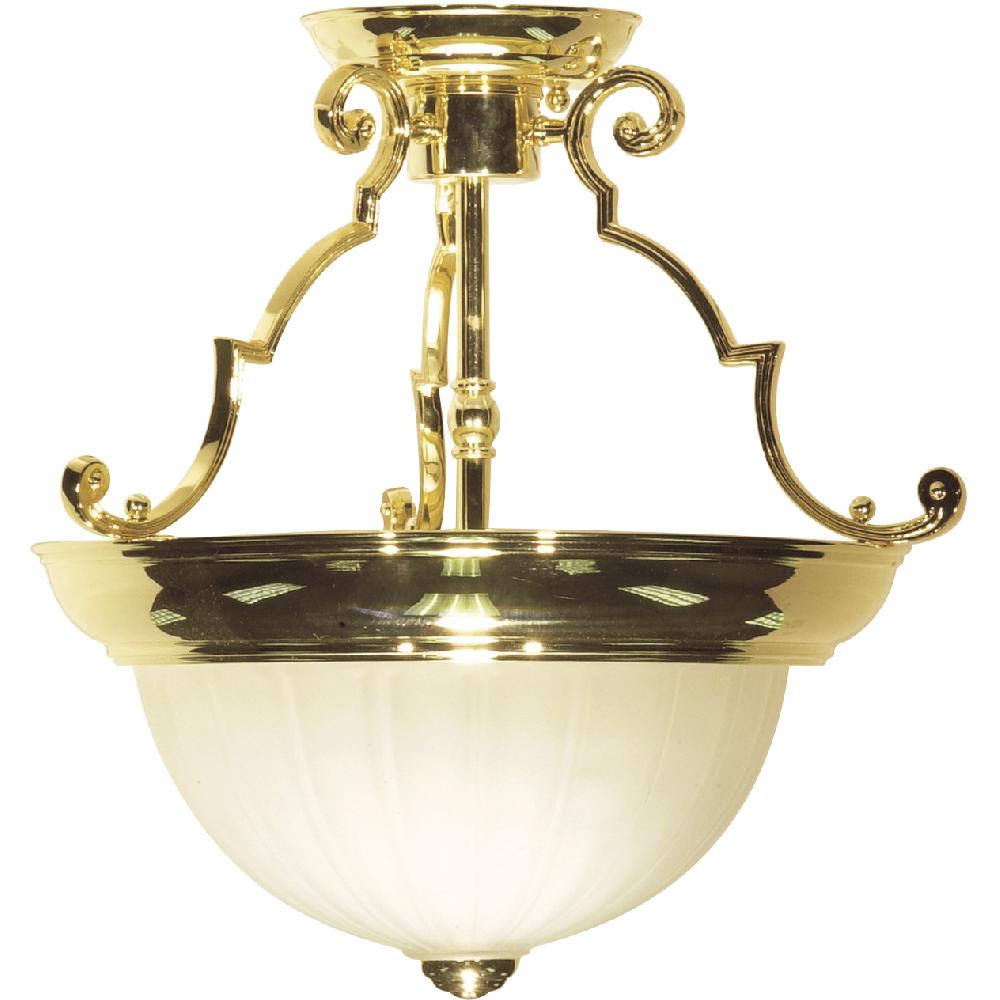 nuvo lighting Signature 2 Light 13 inch Polished Brass Semi Flush Mount Ceiling Light