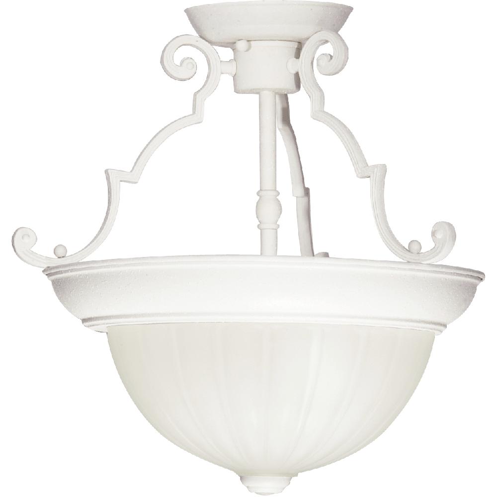 nuvo lighting Signature 2 Light 13 inch Textured White Semi Flush Mount Ceiling Light